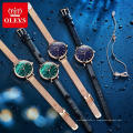 Montre femme OLEVS marque cuir PU dame montre-bracelet à quartz de luxe belle montre pour filles robe populaire